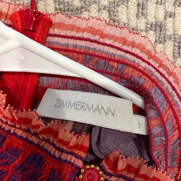 - Zimmerman Raie Floral-print puff-sleeve Ramie Dress - Picture 2 of 5